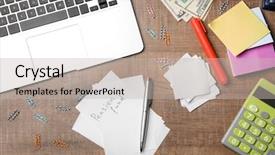  Presentation with pension - Cool new theme with state funds - sheet of paper with text backdrop and a soft green colored foreground