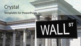  Presentation with wall street stock - PPT layouts enhanced with state funds - wall street signboard and stock background and a soft green colored foreground