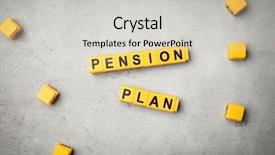  Presentation with pension - PPT theme consisting of state funds - words pension fund on grey background and a soft green colored foreground