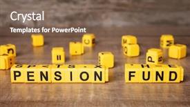  Presentation with pension - PPT theme having state funds - words pension fund on wooden background and a violet colored foreground