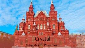  Presentation with museum - Presentation design enhanced with state historical museum at red background and a red colored foreground