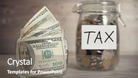  Presentation with life insurance - PPT layouts with state life insurance - dollars and coins in glass background and a  colored foreground