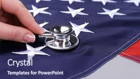  Presentation with hand holding puzzle piece - Cool new presentation with state life insurance - female hand holding stethoscope backdrop and a ocean colored foreground