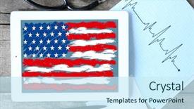  Presentation with health-care - Slide deck featuring state life insurance - flat lay composition with cardiogram background and a cool aqua colored foreground