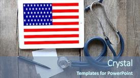 Presentation with health care - Beautiful slide set featuring state life insurance - flat lay composition with stethoscope backdrop and a ocean colored foreground