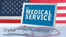  Presentation with medical service - Cool new slide set with state life insurance - medical service concept laptop backdrop and a  colored foreground