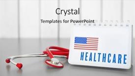  Presentation with usa flag - Cool new slide set with state life insurance - stethoscope and notebook with word backdrop and a white colored foreground
