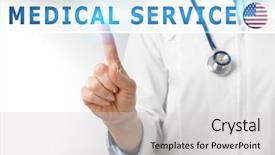  Presentation with medical service - Presentation consisting of state life insurance - text medical service and doctor background and a  colored foreground