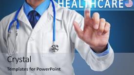  Presentation with life insurance - Slide set enhanced with state life insurance - word healthcare and doctor background and a  colored foreground