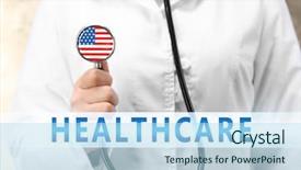  Presentation with u.s.a healthcare - Presentation theme with state life insurance - word healthcare and doctor background and a  colored foreground