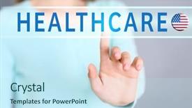  Presentation with healthcare - Presentation design having state life insurance - word healthcare and woman background and a  colored foreground