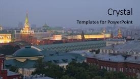 Presentation with telecommunication towers tv antennas - Cool new presentation design with state ministries - illuminated kremlin towers and wall backdrop and a seafoam green colored foreground