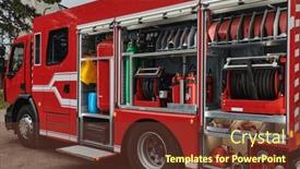  Presentation with advanced - Presentation theme enhanced with state-of-the-art-firetruck and a tawny brown colored foreground