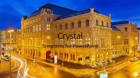  Presentation with vienna - Amazing PPT theme having state opera house in vienna backdrop and a gold colored foreground