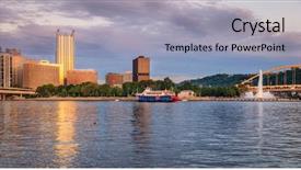  Presentation with pittsburgh - Presentation theme featuring state park from the ohio background and a light gray colored foreground