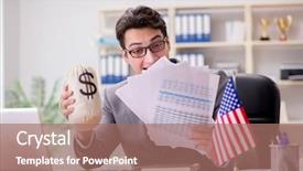  Presentation with american history old flag - Colorful PPT layouts enhanced with state report - businessman with american flag backdrop and a coral colored foreground