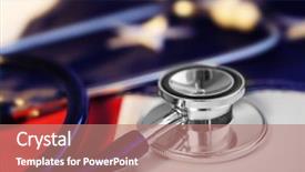  Presentation with american flag - Audience pleasing theme consisting of state testing - stethoscope on american flag background backdrop and a coral colored foreground