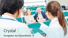  Presentation with school testing - Slide deck having state testing - young woman as student taking background and a arctic colored foreground