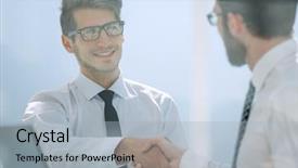  Presentation with shaking hands - Amazing theme having stategy - close up business people shaking backdrop and a  colored foreground