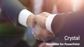  Presentation with shaking hands - Slides having stategy - confident businessman shaking hands background and a  colored foreground