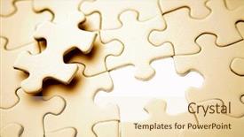  Presentation with falling jigsaw piecs - PPT theme consisting of stategy - missing piece of jigsaw puzzle background and a lemonade colored foreground