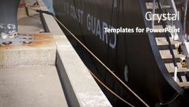  Presentation with coast guard - Amazing PPT theme having staten-island-ny-may-25 backdrop and a dark gray colored foreground