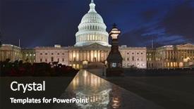 Presentation with united states capitol building - Presentation theme consisting of states capitol building at night background and a tawny brown colored foreground