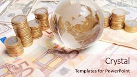  Presentation with money - Amazing PPT theme having states globe - money on the table backdrop and a lemonade colored foreground