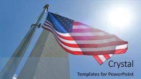  Presentation with united states and flag and eagle - Slides featuring states national flags on flagpole background and a light blue colored foreground