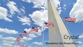  Presentation with united states - Audience pleasing presentation consisting of states national flags on flagpole backdrop and a light blue colored foreground