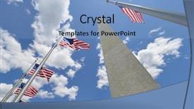  Presentation with united states and flag and eagle - Beautiful presentation theme featuring states national flags on flagpole backdrop and a light blue colored foreground