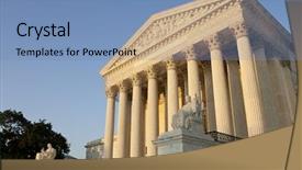  Presentation with united states supreme court - Slides consisting of states of america supreme court background and a teal colored foreground