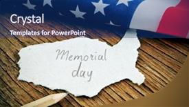  Presentation with memorial service - Beautiful slide set featuring states with the word memorial backdrop and a ocean colored foreground