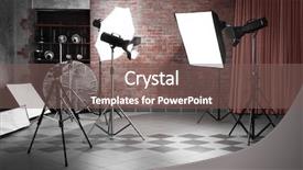  Presentation with empty space dance studio - PPT layouts consisting of static backgrounds - empty photo studio with lighting background and a violet colored foreground