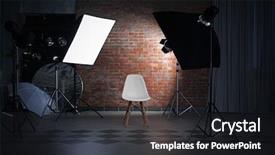 Presentation with lighting - Audience pleasing presentation theme consisting of static backgrounds - empty photo studio with lighting backdrop and a dark gray colored foreground