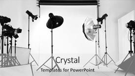  Presentation with empty space dance studio - Slide deck featuring static backgrounds - empty photo studio with lighting background and a light gray colored foreground