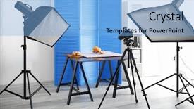  Presentation with professional audio studio - Colorful theme enhanced with static backgrounds - interior of professional photo studio backdrop and a light blue colored foreground
