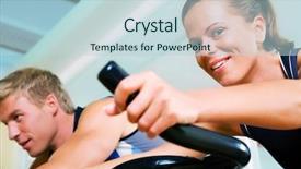  Presentation with club - PPT theme having static bikes - couple in a club background and a lemonade colored foreground