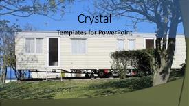  Presentation with trailer park - Beautiful presentation theme featuring static caravan on trailer park backdrop and a teal colored foreground