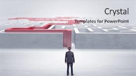  Presentation with ready - Theme consisting of stating problem - businessman getting ready to enter background and a light gray colored foreground