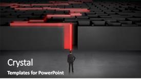  Presentation with ready - Slide deck consisting of stating problem - businessman getting ready to enter background and a dark gray colored foreground