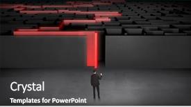  Presentation with baking concept on dark - Theme enhanced with stating problem - businessman getting ready to enter background and a dark gray colored foreground