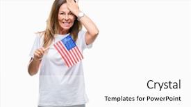  Presentation with middle america - Presentation design consisting of stating problem - middle age hispanic woman holding background and a  colored foreground