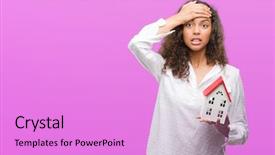  Presentation with hypertension at a young age - PPT layouts with stating problem - young hispanic real state agent background and a lilac colored foreground