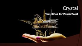  Presentation with oil production - Cool new slide deck with station-for-oil-production backdrop and a black colored foreground