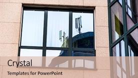  Presentation with electromagnetic - Cool new presentation theme with station of a mobile operator backdrop and a lemonade colored foreground