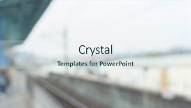  Presentation with ev charging station - Slide deck consisting of station of train or mrt background and a sky blue colored foreground