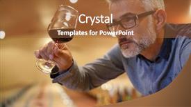  Presentation with wine tasting - PPT theme featuring stationary - winemaker tasting red wine background and a red colored foreground