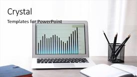  Presentation with ict modern laptop - Cool new PPT theme with stationery display - modern comfortable workplace with laptop backdrop and a white colored foreground