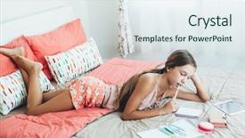  Presentation with teen girl - Audience pleasing presentation theme consisting of stationery free - 10-12 years old pre teen backdrop and a sky blue colored foreground